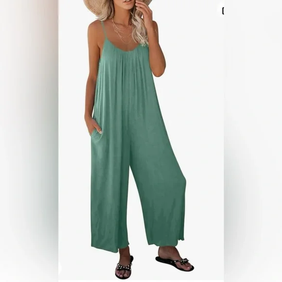 Pants & Jumpsuits | Womens Loose Jumpsuits Spaghetti Strap Stretchy Pant Romper  Jumpsuit Pockets | Poshmark